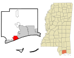 Harrison County Mississippi Incorporated and Unincorporated areas Long Beach Highlighted